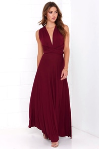 ocean of elegance wine red maxi dress