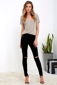 Practice Makes Perfect Black High-Waisted Skinny Jeans