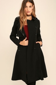 Line and Dot Nora Black Trench Coat