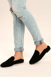 Chinese Laundry Grateful Black Suede Leather Slip-On Loafers