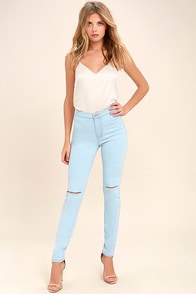 Practice Makes Perfect Light Wash High-Waisted Skinny Jeans
