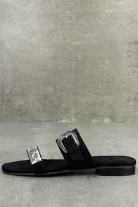 Matisse Brantly Black Suede Slide Sandals