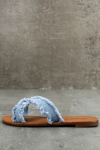 Cascara Blue Denim Slide Sandals