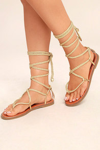 Madden Girl Juliie Gold Lace-Up Sandals