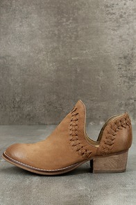 Rebels RB Cathy Tan Leather Cutout Booties