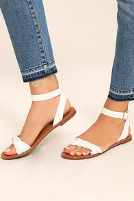 Tinsley White Ankle Strap Sandals