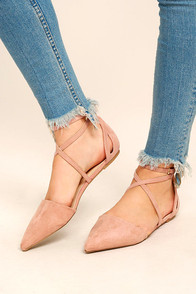 Rayna Blush Suede Pointed Flats