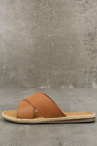 Koren Tan Espadrille Slide Sandals