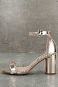 Elettra Champagne Ankle Strap Heels