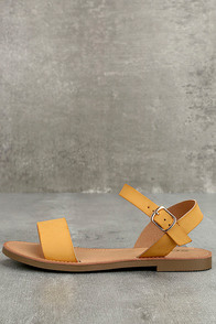 Kamalei Dark Mustard Flat Sandals