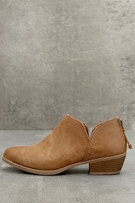 Stands Apart Camel Ankle Booties