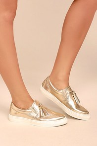Abby Gold Slip-On Sneakers