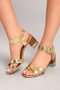 Blaire Gold High Heel Sandals