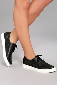 Missy Black Lace-Up Sneakers