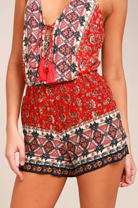 PPLA Issey Red Print Shorts