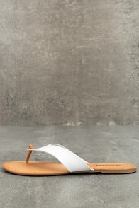 Athena White Thong Sandals