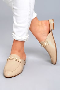 Zinnia Nude Pearl Loafer Slides