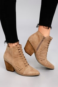 Coconuts Ally Natural Nubuck Cutout Ankle Booties