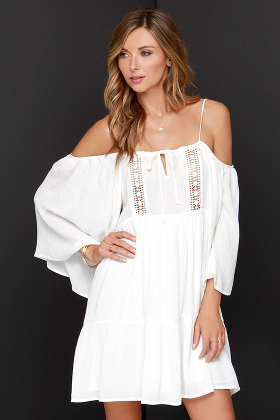 Glamorous You're a Doll Ivory Off-the-Shoulder Dress at Lulus.com!
