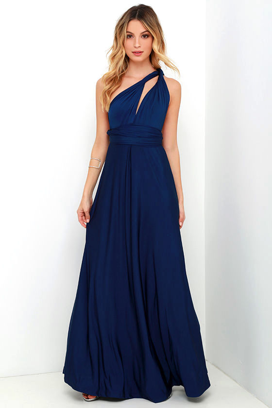 Always Stunning Convertible Navy Blue Maxi Dress at Lulus.com!