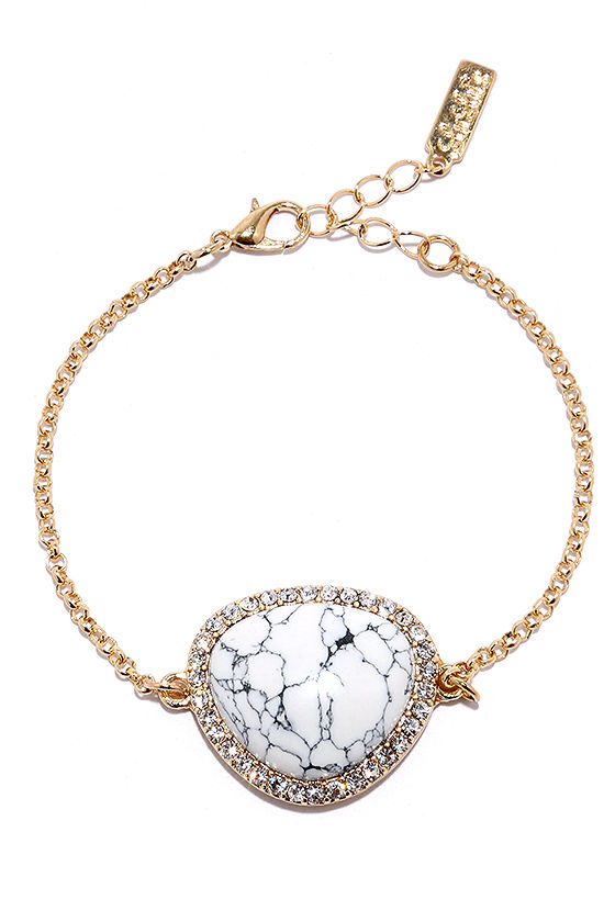Ready Ore Not Gold and White Bracelet at Lulus.com!