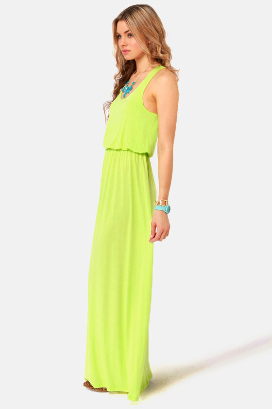 Green Thumb Neon Yellow Maxi Dress at Lulus.com!