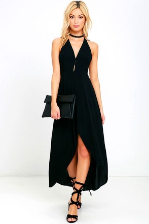 Sexy Black Dress - High-Low Dress - Midi Dress - Backless Dress - $49.00