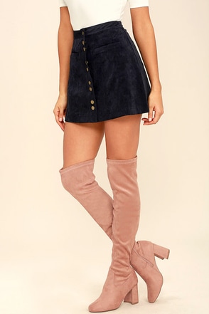 mauve over the knee boots