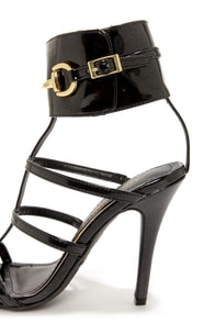 Sexy Black Heels - Ankle Cuff Heels - Dress Sandals - $36.00