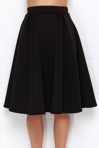 Chic Black Skirt - Midi Skirt - High-Waisted Skirt - $39.00