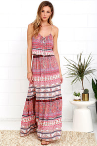 Mila Island Gypsy Red Print Maxi Dress at Lulus.com!