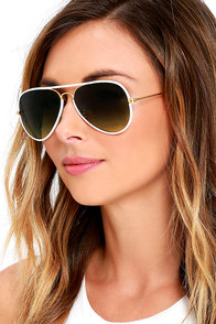 Clear View White Aviator Sunglasses at Lulus.com!