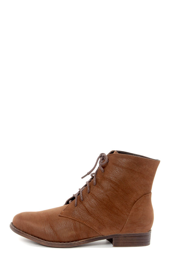 Dollhouse Dandy Chestnut Brown Suede Lace-Up Ankle Boots - $39.00