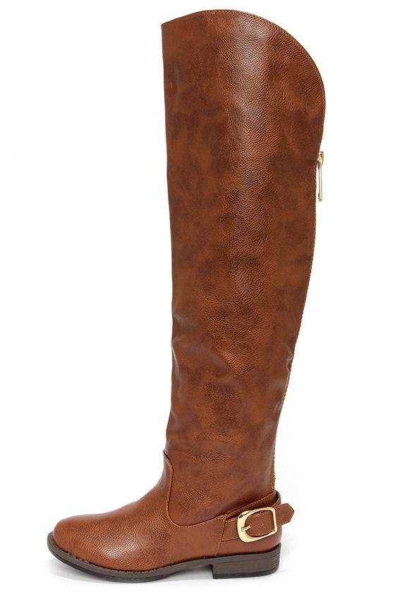 Cute Brown Boots - Over the Knee Boots - Flat Boots - OTK Boots ...