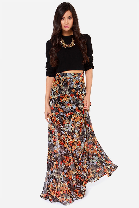 Cute Skirt - Maxi Skirt - Floral Print Skirt - $61.00