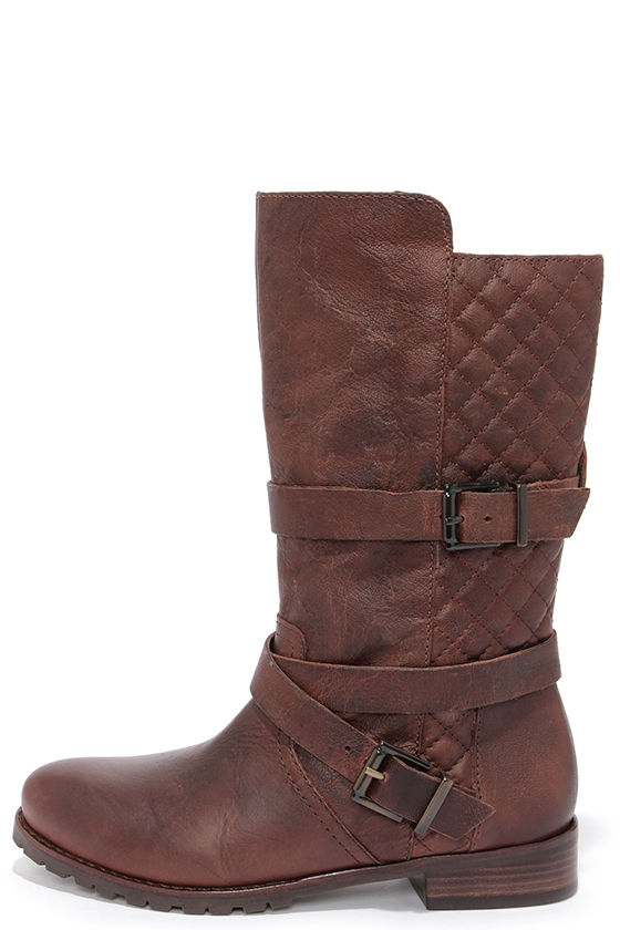 Matisse Rosalie - Brown Leather Boots - Mid Calf Boots - $207.00