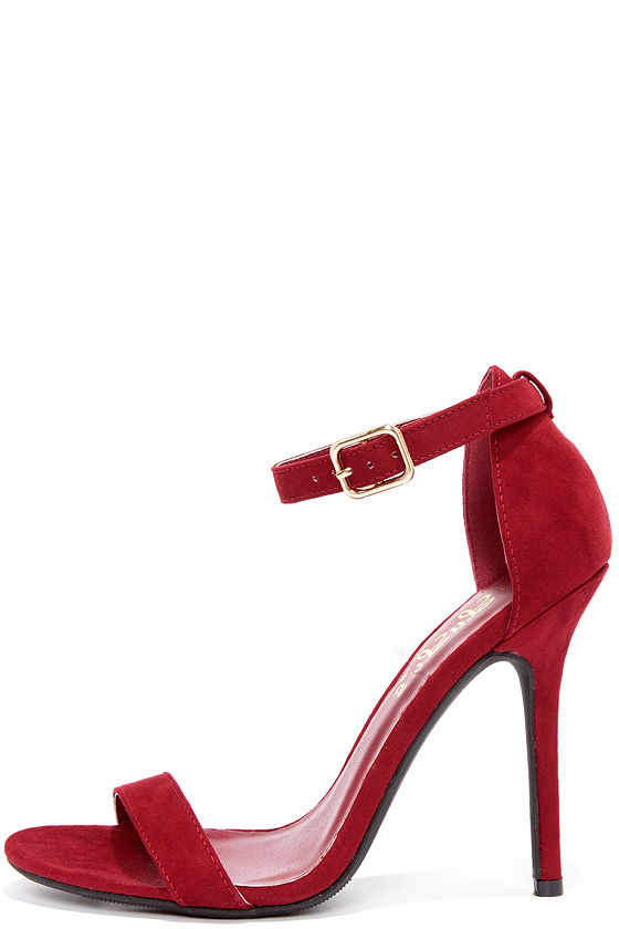 Sexy Single Strap Heels - Ankle Strap Heels - Red Heels - $22.00