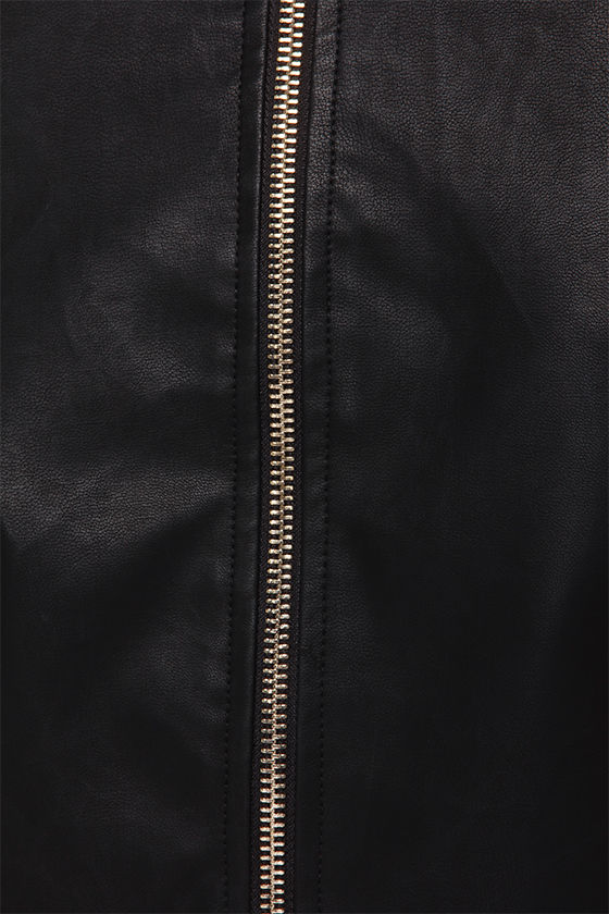Black Dress - LBD - Vegan Leather Dress - Black Dress - $52.00