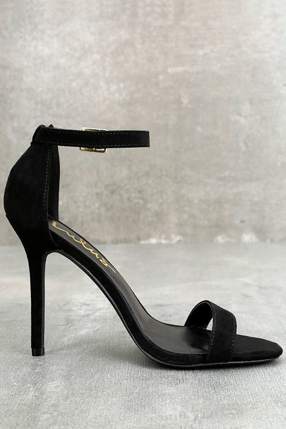 Sexy Single Strap Heels - Ankle Strap Heels - Black Heels - $22.00