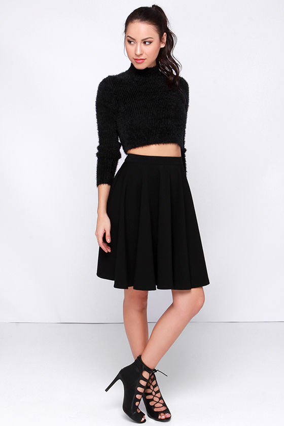 Mink Pink First Base Skivvy - Cropped Sweater - Black Sweater - $63.00