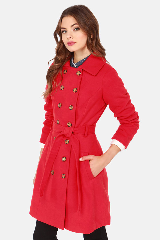 Lavand Coat - Red Coat - Pea Coat - $113.00