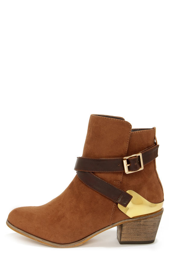 Cute Brown Boots - Ankle Boots - Booties - $53.00