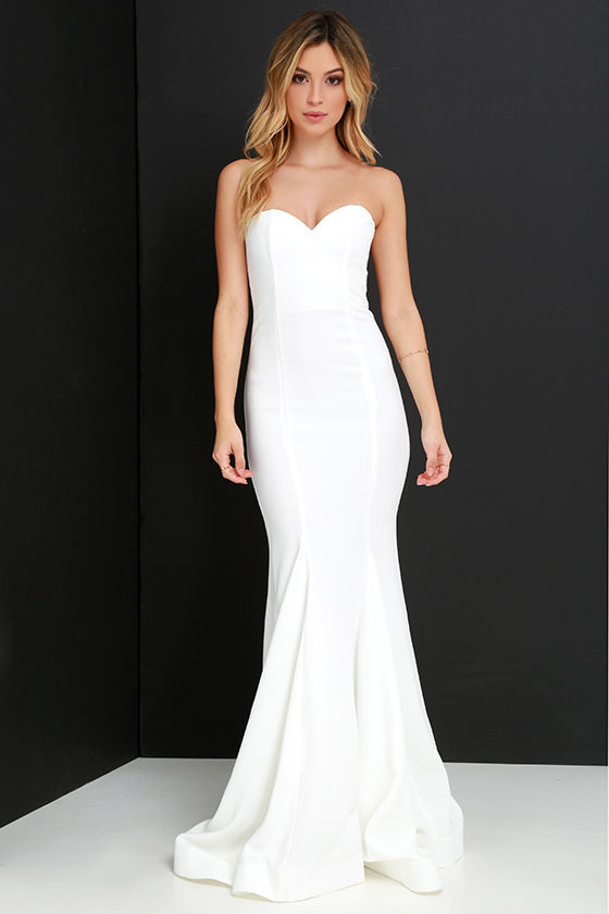 Chic Ivory Dress - Strapless Dress - Maxi Dress - Mermaid Dress ...