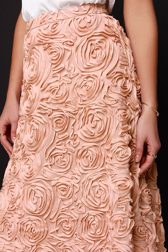 Lovely Blush Skirt - Midi Skirt - Rose Skirt - $53.00
