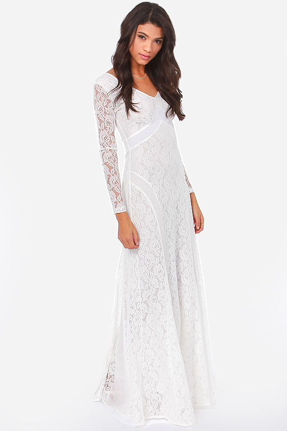 Beautiful Lace Dress - Ivory Dress - Maxi Dress - $75.00