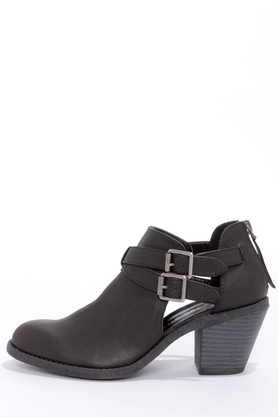 Madden Girl Genus - Black Boots - Ankle Boots - Cutout Boots - $59.00
