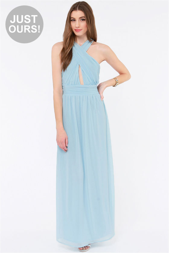 Pretty Light Blue Dress - Chiffon Dress - Maxi Dress - $62.00
