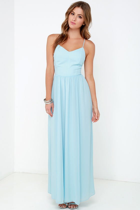 Lovely Blue Dress - Chiffon Dress - Blue Maxi Dress - $112.00