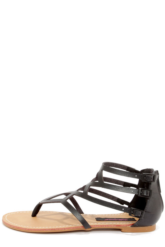 Cute Black Sandals - Gladiator Sandals - Thong Sandals - 28.00