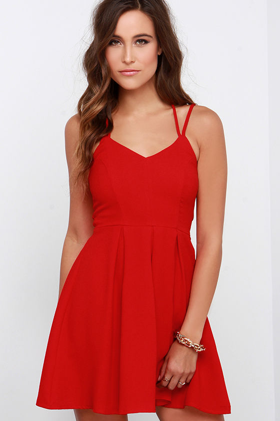 Pretty Red Dress - Sleeveless Dress - Strappy Dress - $44.00